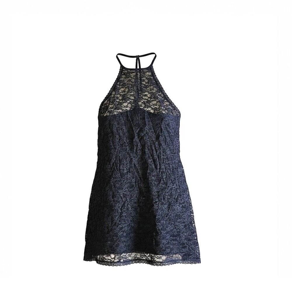 Black Lace Victoria Secret Stretchy Nighty w/ Halter neckline - New - Size S/P